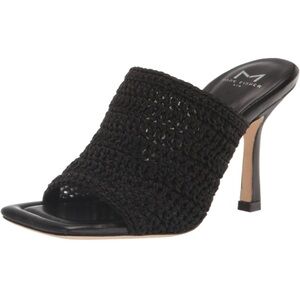Marc Fisher LTD Dako Woven Heeled Sandal Black Size 5.5. New.